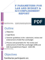 Review GAD Plans and Reports