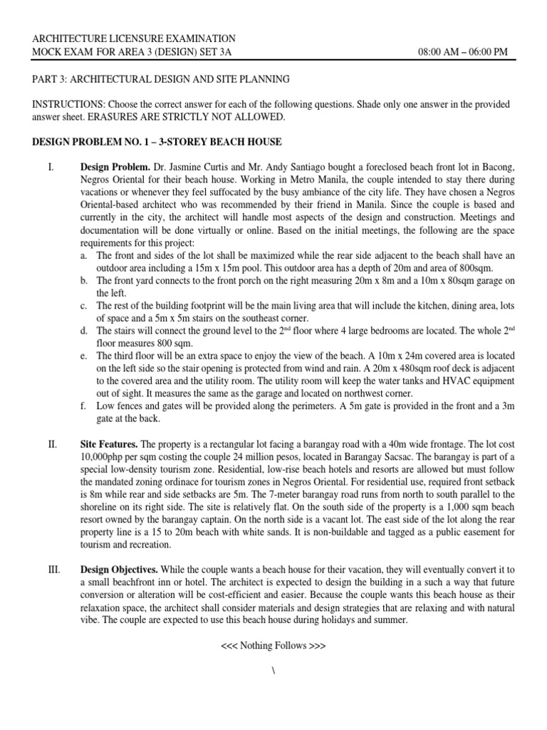 MOCK ALE Set 3A - Day 2 Design Answer Key | PDF | Flooring | Tile
