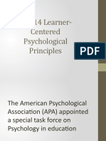 The 14 Learner-Centered Psychological Principles