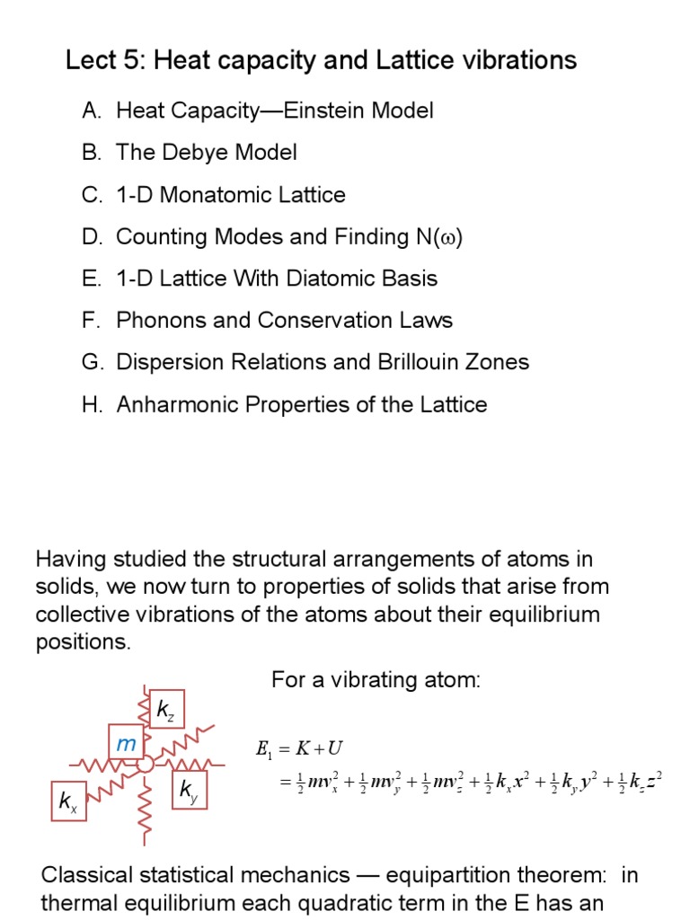 Heat Capacity and Lattice Vibrations: An Analysis of the Einstein and ...