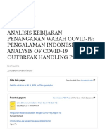 Analisis Kebijakan Penanganan Wabah Covid-19 Pengalaman Indonesia Analysis of Covid-19 Outbreak Handling Policy...