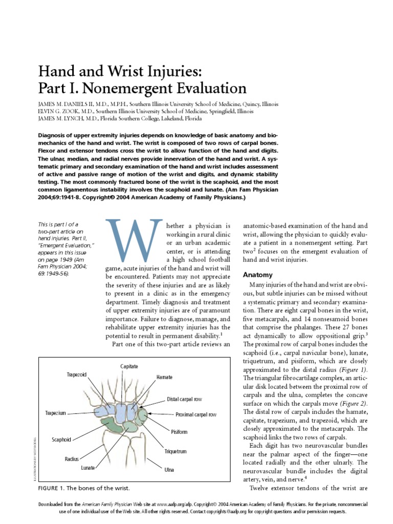 Hand and Wrist Injuries: Part I. Nonemergent Evaluation | PDF