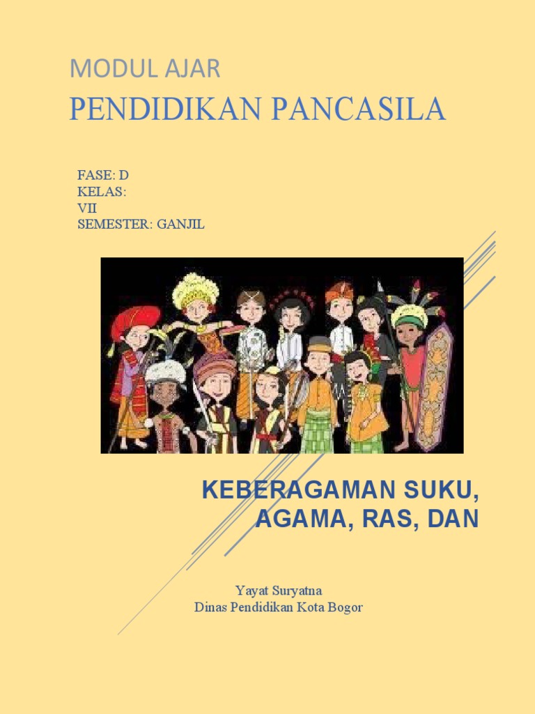 Modul Ajar Pancasila - Keberagaman Suku Agama Dan Ras - Fase D | PDF