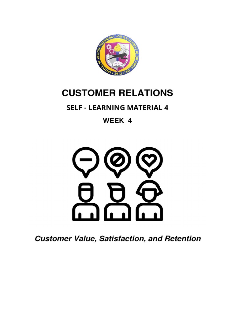 Customer Relations Self Learning Material 4 PDF Customer