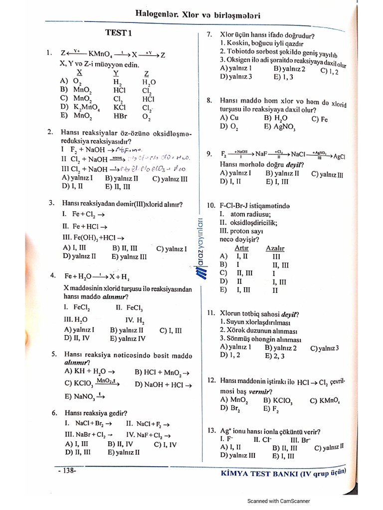 Halogenlər Xlor | PDF