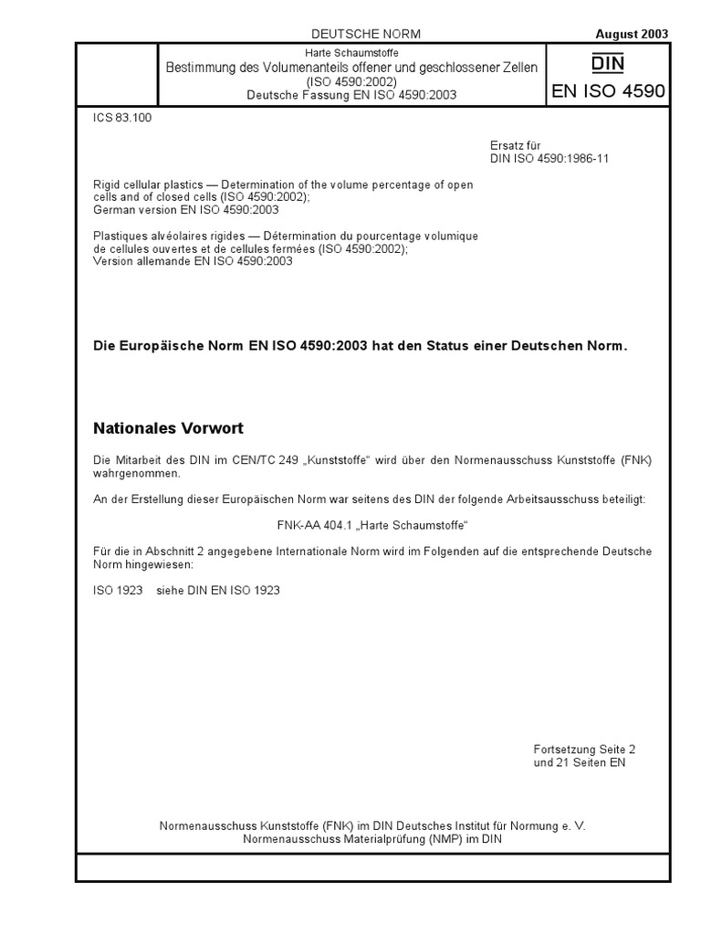 Din en Iso 4590-2003 | PDF
