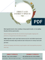 Direct and Indirect Speech