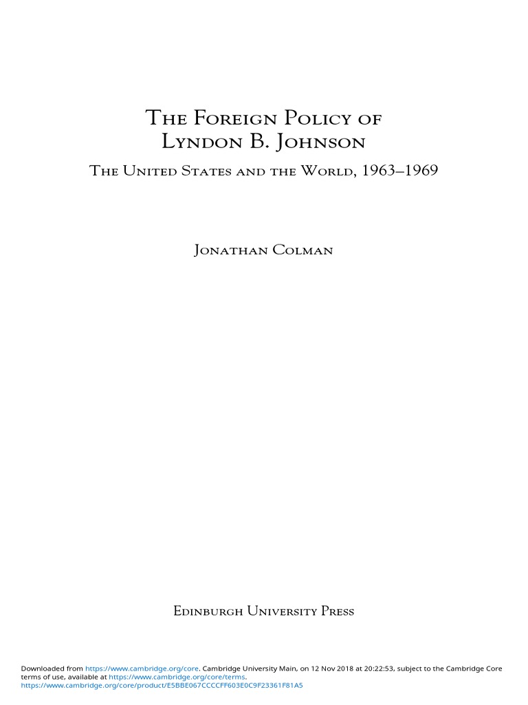 Foreign Policy Of The Lyndon B. Johnson Administration – BDDA