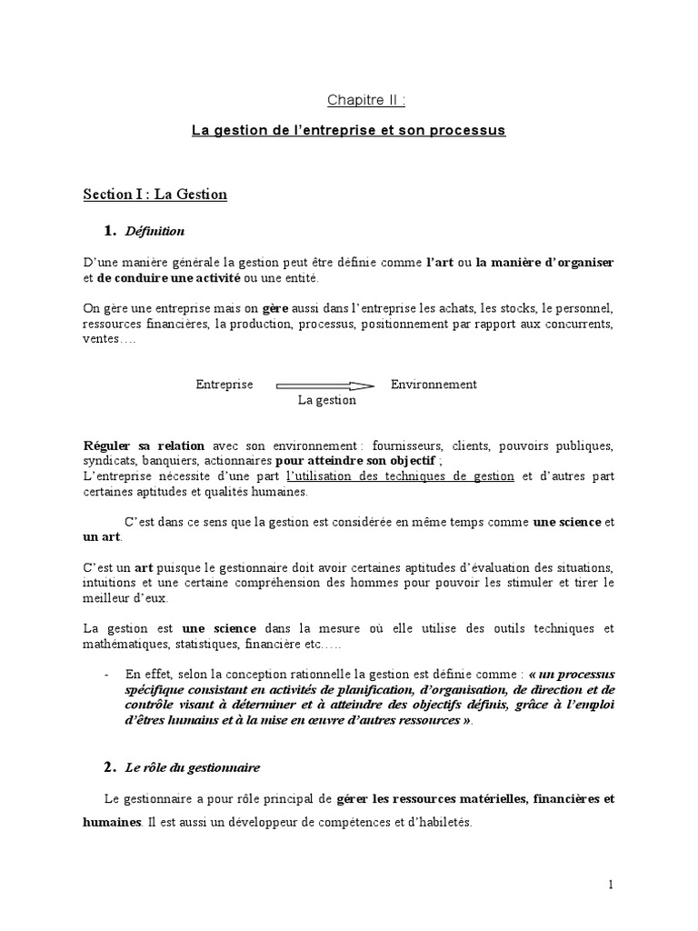 Processus de gestion d'entreprise | PDF | Planification | Business