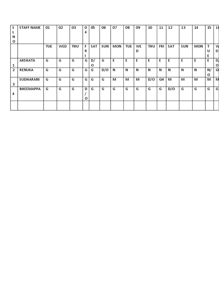 Duty Roster PDF