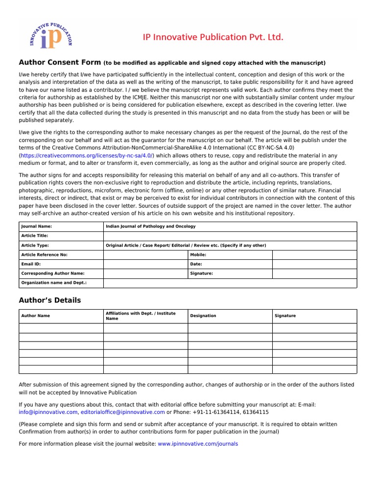 PDF Copyright Form Ip | Download Free PDF | Creative Commons License ...
