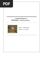 Download Witricity - Wireless Electricity - Wireless Energy Transfer - Seminar Report by Samarth J Parikh SN62405452 doc pdf
