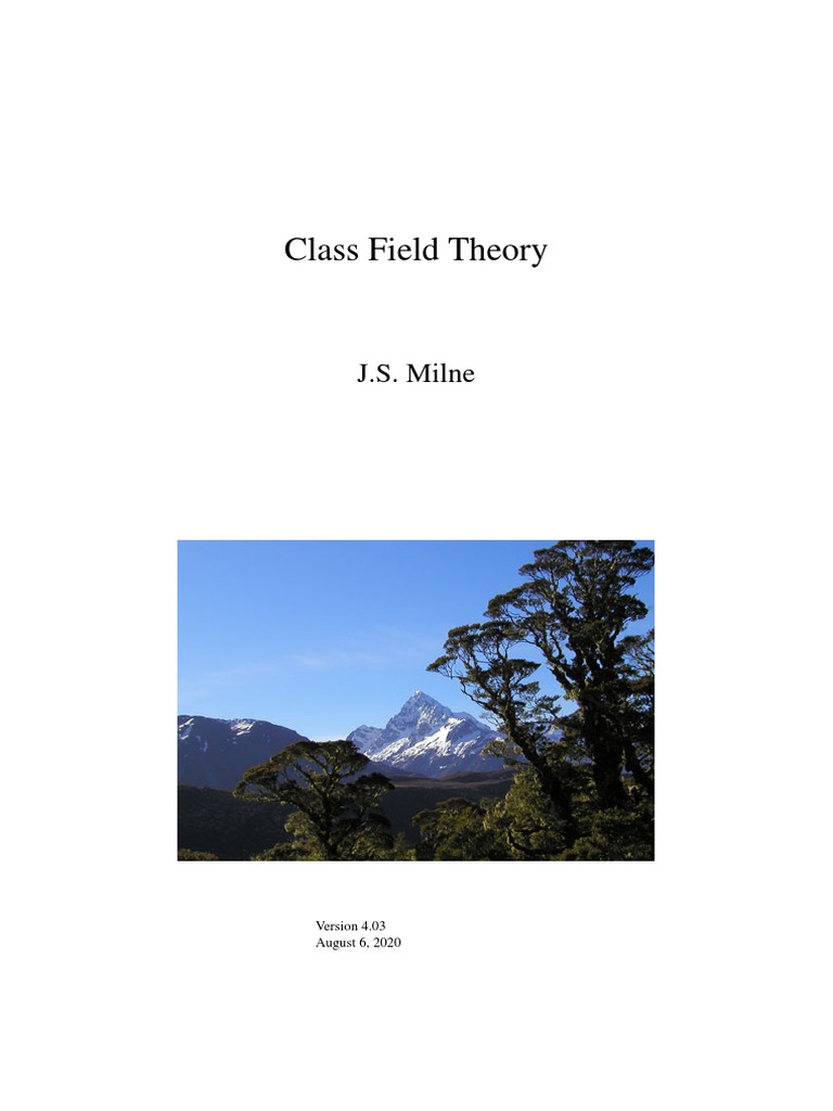 BL Class Field Theory: J.S. Milne | PDF | Field (Mathematics