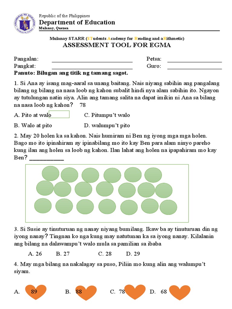 Egma Pre Assessment Tool Pdf