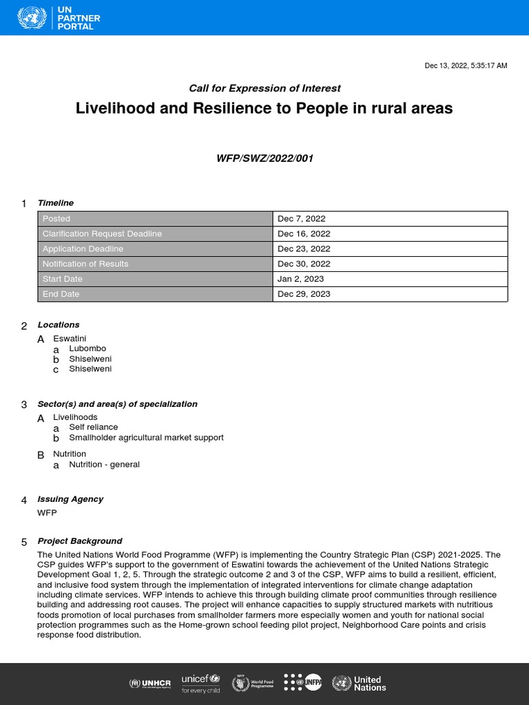 Livelihood and Resilience To People in Rural Areas | PDF | World Food ...