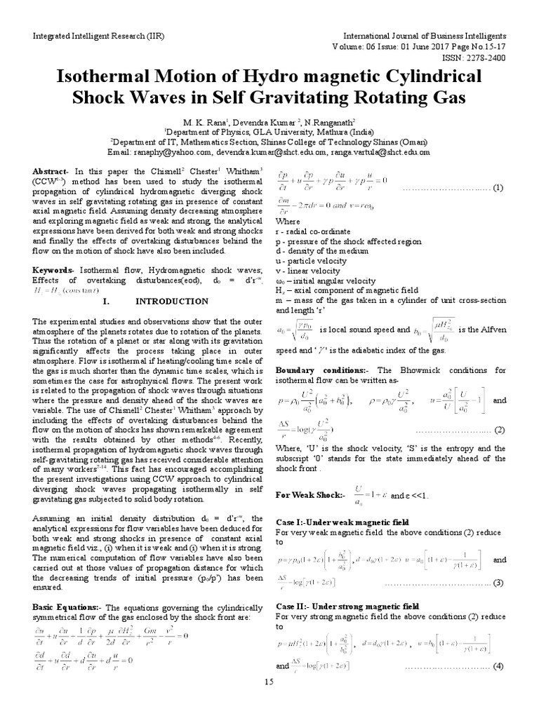 Isothermal Motion of Cylindrical Shock Waves in Self