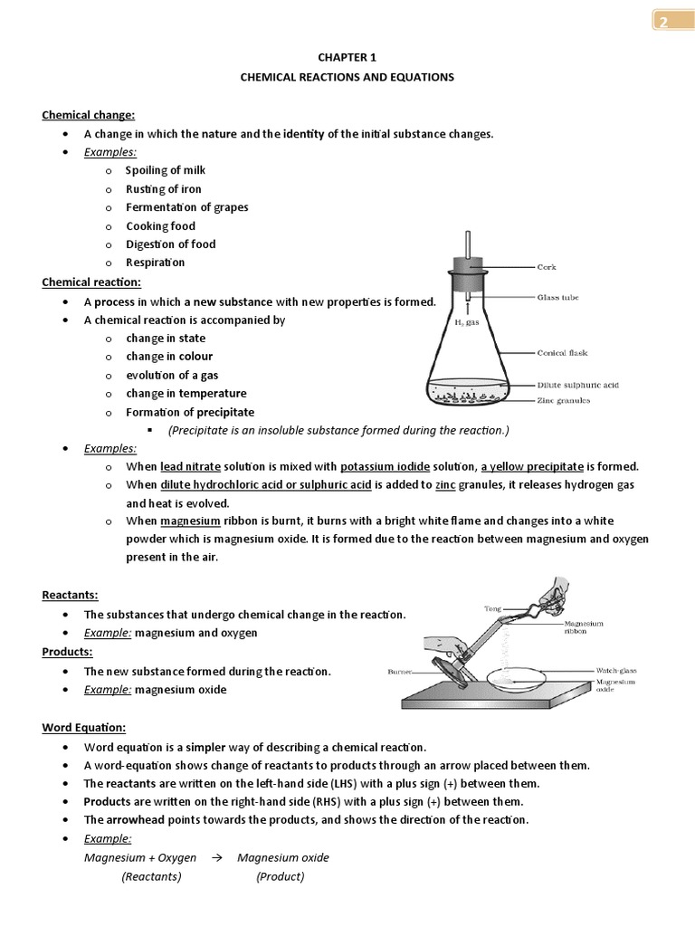 Chemical Reactions and Equations Overview | PDF | Chemical Reactions ...