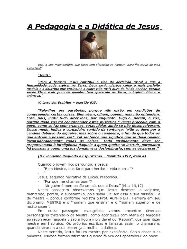 A Didática de Jesus como Modelo Educacional | PDF | Espiritismo ...
