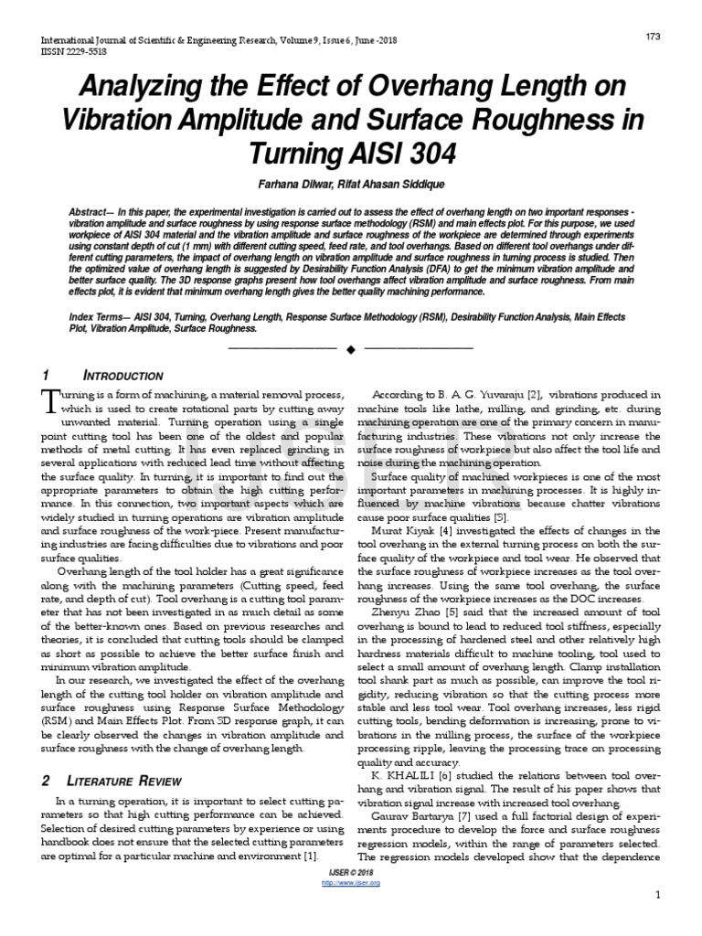 Analyzing The Effect of Overhang Length On Vibration Amplitude and ...
