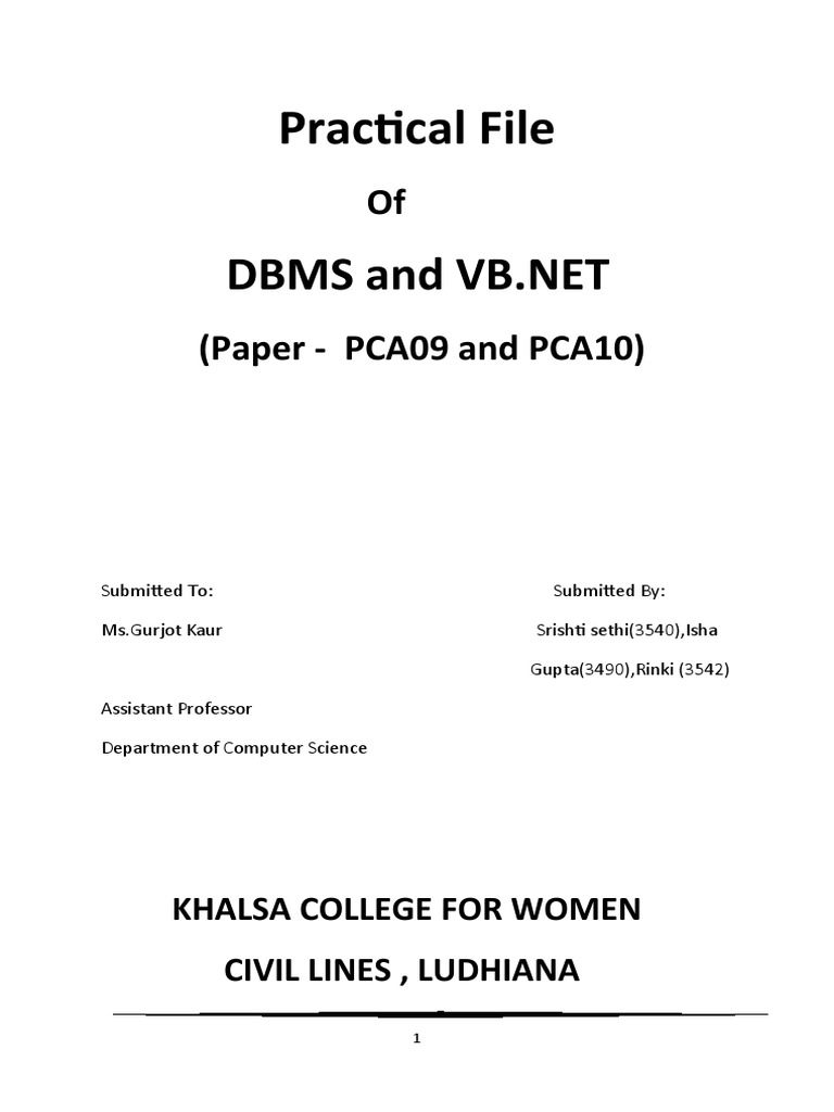 Practical file contents pdf databases relational database