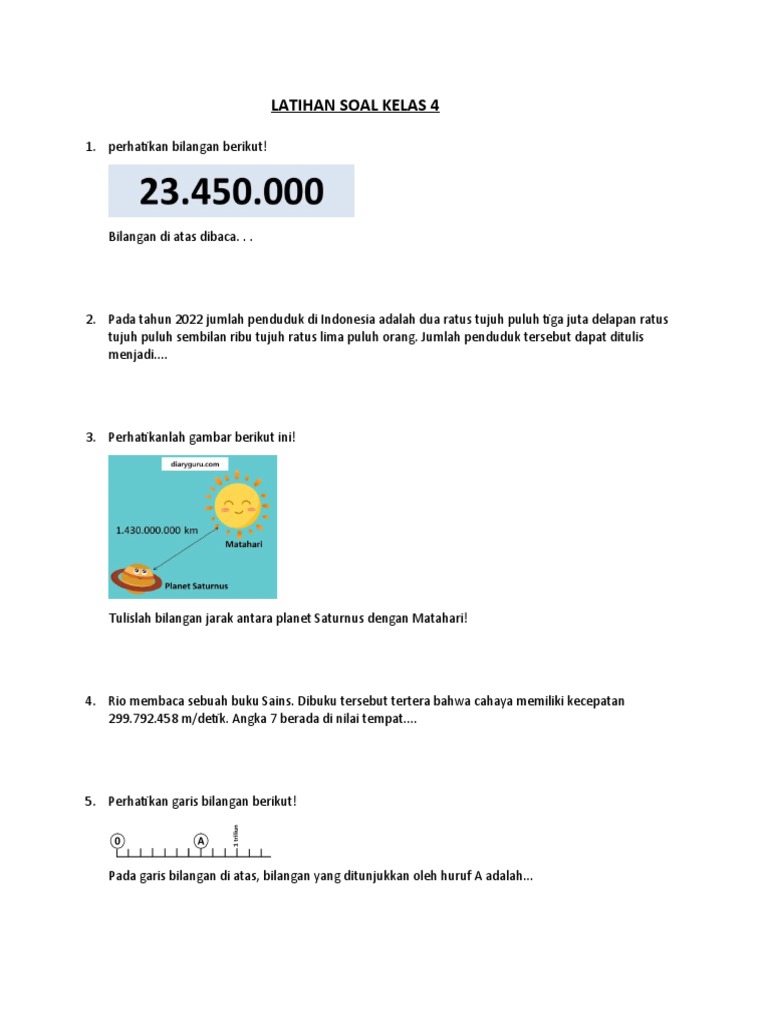 Latihan Soal Kelas 4 Pdf