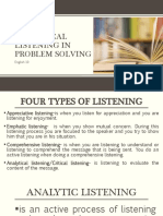 Analytical Listening in Problem Solving