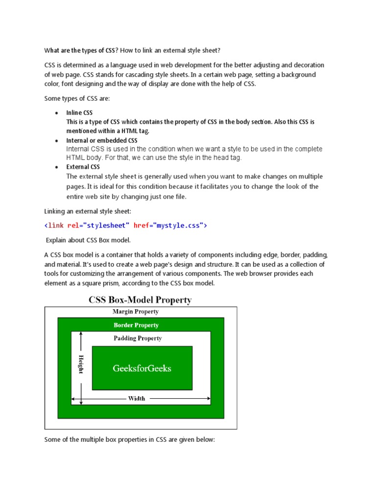 An In-Depth Guide to CSS Types, Linking External Style Sheets, and the ... image.