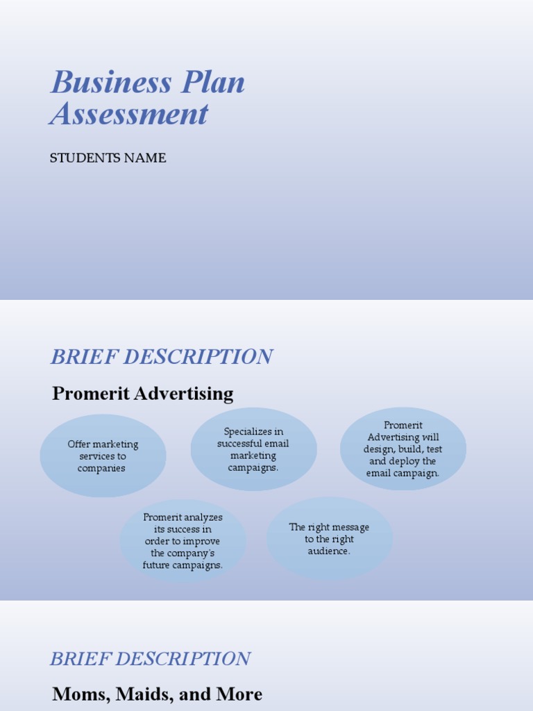 aspects of a business plan assessment 1 quizlet