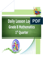 Grade 8 Math Lesson Logs 1st Quarter