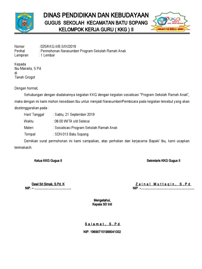 Surat Permohonan Narasumber | PDF
