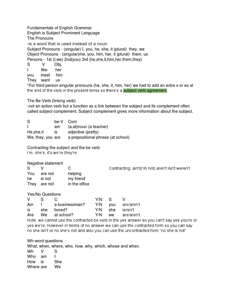 English Grammar Fundamentals Guide | PDF | Adverb | Verb