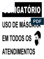 Obrigatório Uso de Mascara