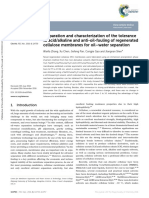 Preparation and Characterization of The Tolerance To Acid, Alkaline and Anti-Oil-Fouling of Regenerated Cellulose Membranes For Oil-Wter Separation