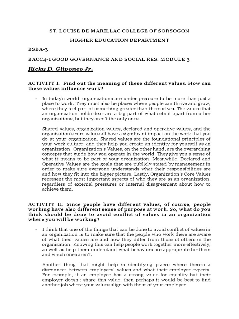 Module 3 Good Governance And Social Responsibility Pdf Due