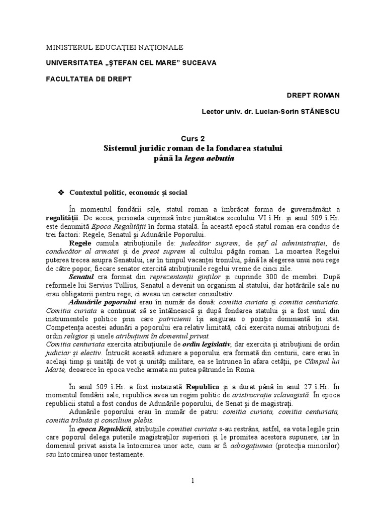 Curs 2 Drept ROMAN.2022.Final | PDF
