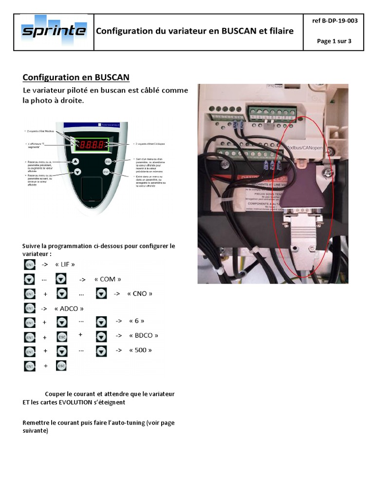 Configuration du variateur BUSCAN et filaire | PDF | Biens manufacturés ...