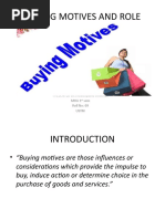 Buying Motives and Role