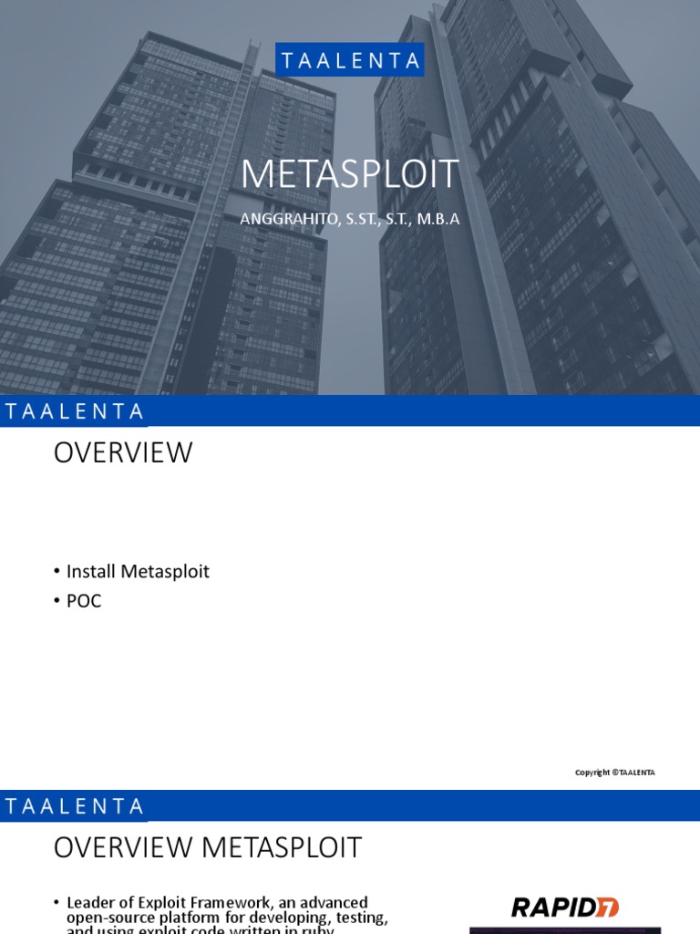 Pertemuan 7 Kelas Pentest - Metasploit - Final | PDF | Computing ...