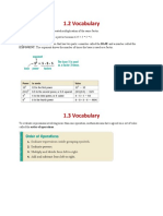 Math vocabulary terms: powers, bases, exponents, order of operations