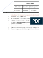 Instructions:-The Students Are Requested To Give The Details For Campus Placement Activity Purose