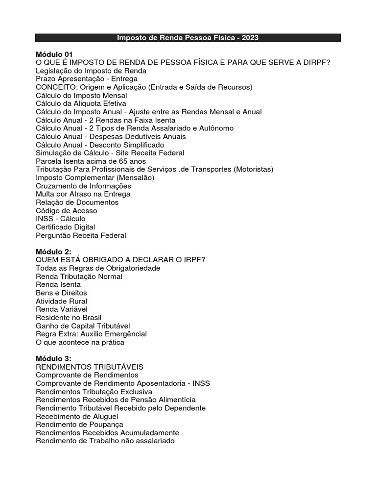 Guia Completo IRPF 2023 | PDF | Imposto de Renda | Impostos