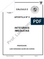 Ap 3 - Cálculo 2 - Integrais Imediatas