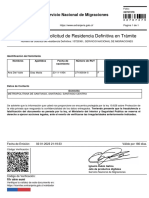 Ampliación de Solicitud de Residencia Definitiva en Trámite: Servicio Nacional de Migraciones