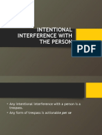 Intentional Interference With The Person