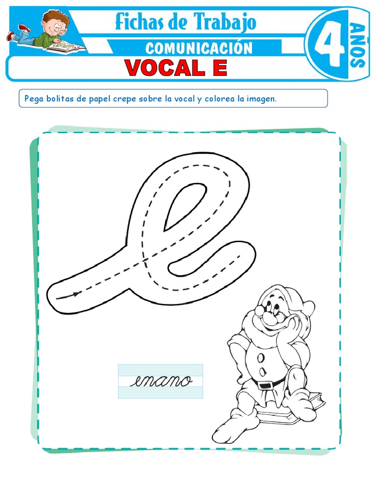 Actividades para la Vocal E en Preescolar | PDF