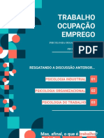 O trabalho, a ocupação e o emprego ao longo da história