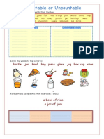 Countables and Uncountables Grammar Drills - 33799