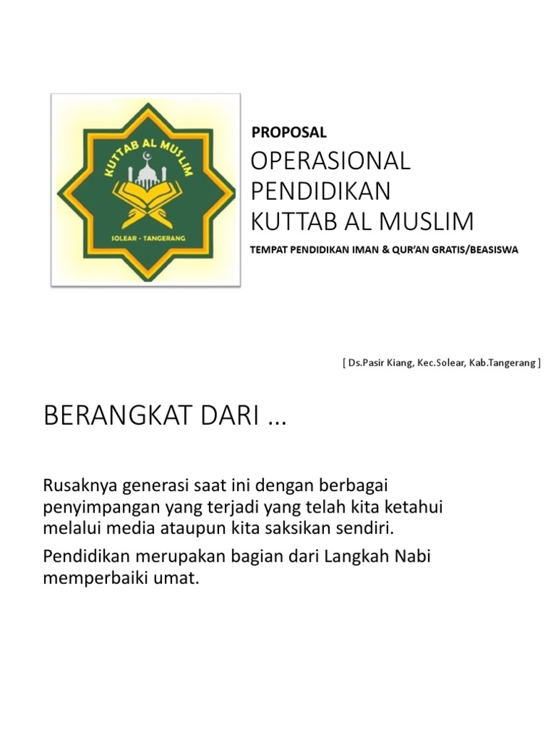 Pendidikan Gratis di Kuttab Al Muslim | PDF