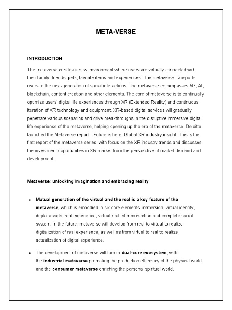 Metaverse unlocking imagination and embracing reality through extended