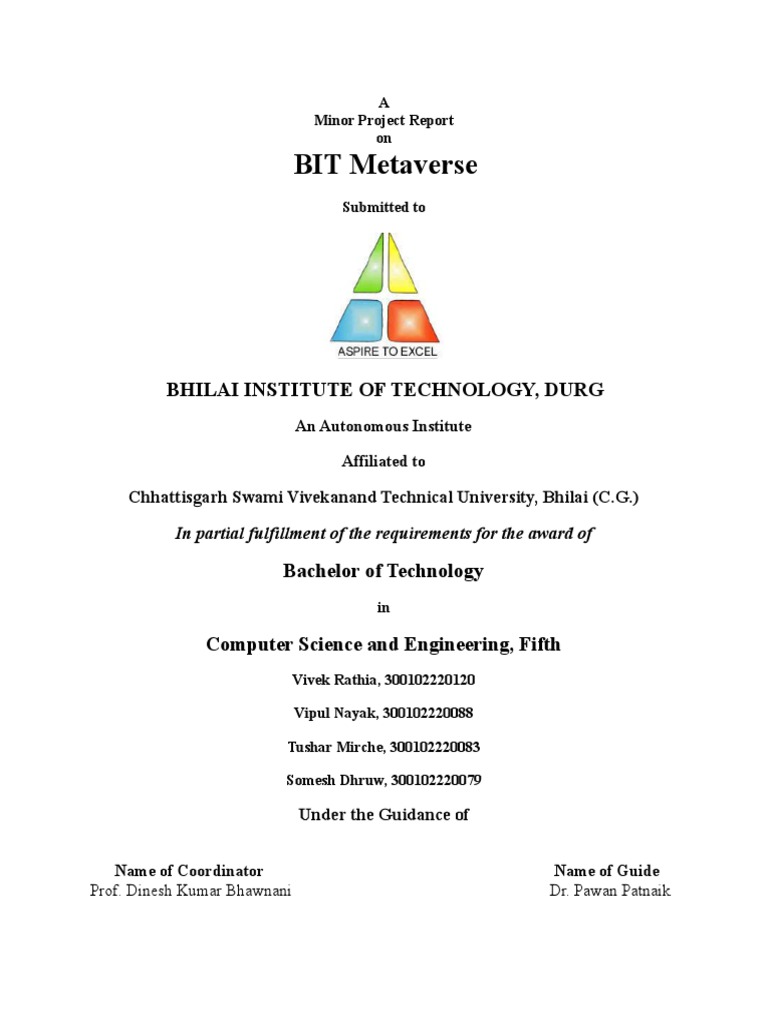 BIT Metaverse Project Report | PDF | Virtual World | User Interface